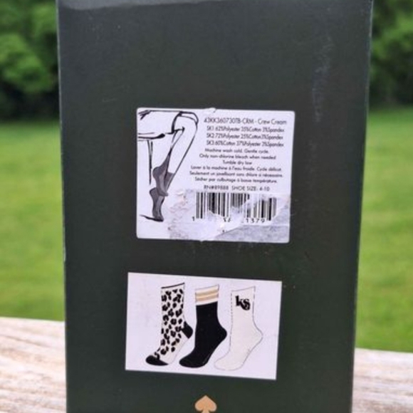 Kate Spade New York Womens 3 Pack Socks Animal Print Cheetah Leopard Cream Gift - Picture 5 of 6